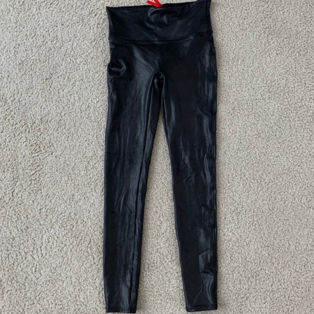 Spanx Faux Leather Full Length Leggings Black.